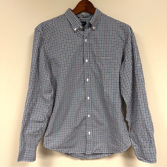 J crew plaid blue and button down   Size M - Picture 1 of 5